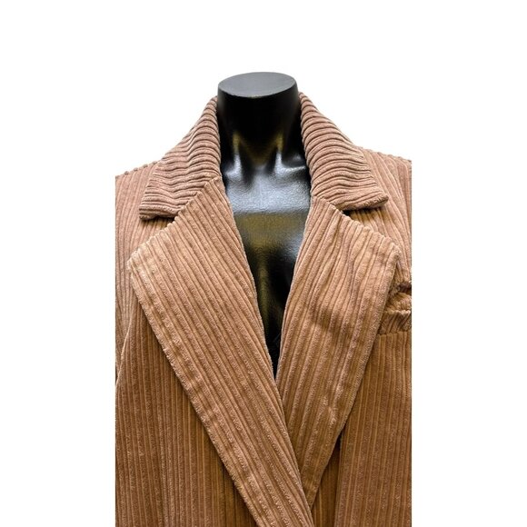 Free People Corduroy Long Duster Coat Double-Breasted  L - Picture 6 of 9